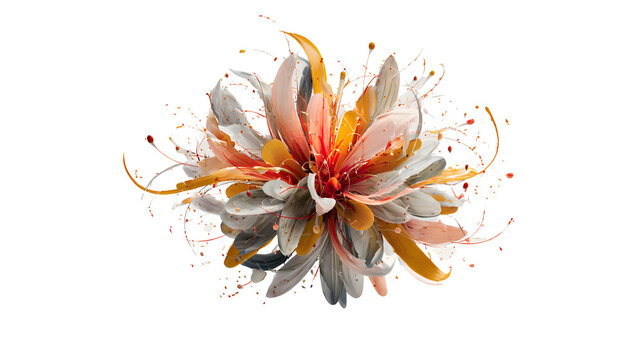 Conceptual flower art work on white background