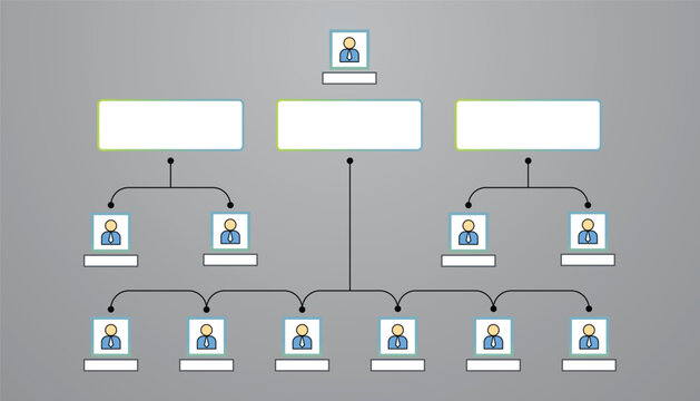 Organization Chart, Infographics with People Icon