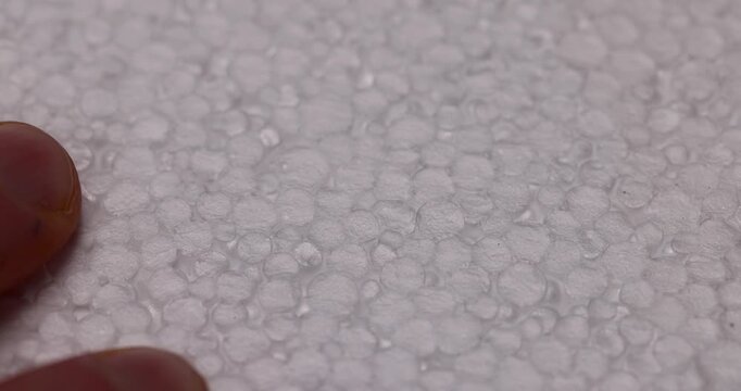 Fine-grained white foam, technical foam has a porous structure and is used to protect goods during transportation.