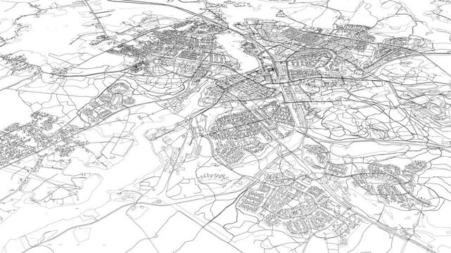 3D looped animation of city - Kajaani Finland