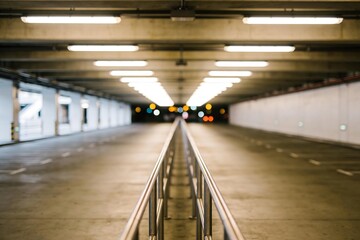 Fototapeta premium Generative AI Modern Urban Underground Parking Garage