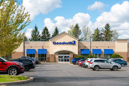 Cicero, NY - May 2, 2026: Wide view of Goodwill retail store. Goodwill Industries International, founded in 1902, operates more than 3,300 stores across the U.S. and Canada