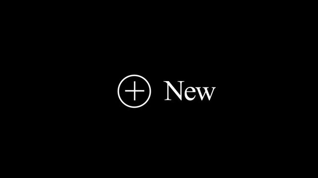 Minimalist neon plus symbol on black background with new label overlay