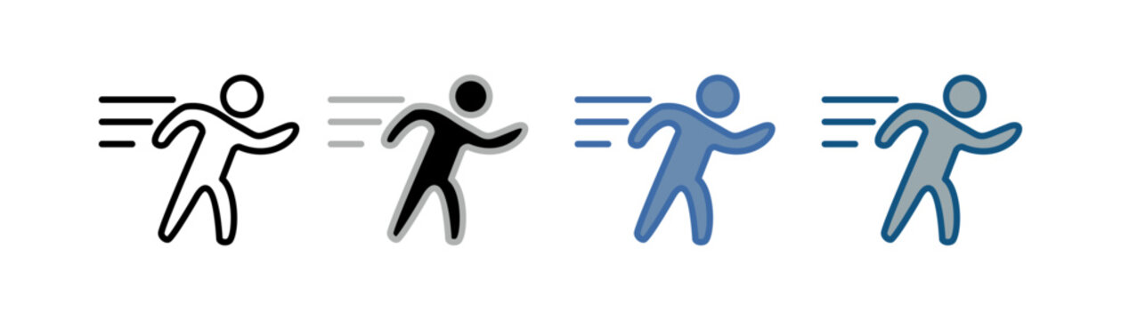 
Relay runners icon set multiple style collection with relay runner designs