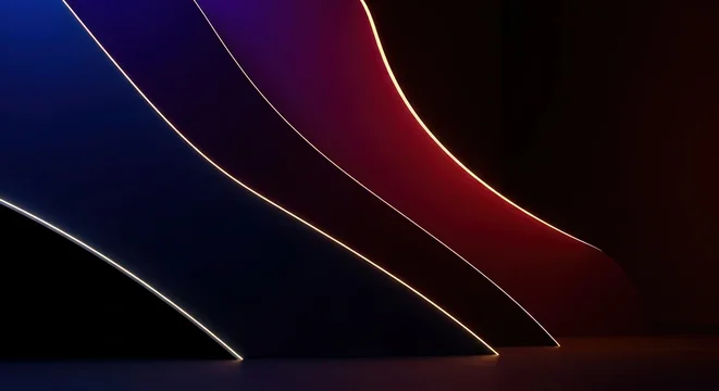Gradient curved forms with glowing edges