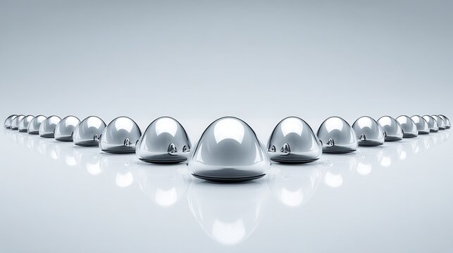 Stylized 3D Representation of Data Replication Showing Multiple Glossy Objects in a Row