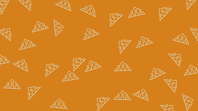 Scattered white tiaras on orange background suitable for party invitations, girly designs, princess themes, and feminine concept projects.