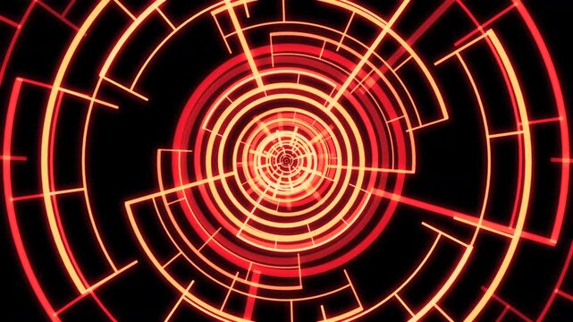HUD Rader Radial Graph Scan Circle Blinking Bold Red Fast Animation Loop