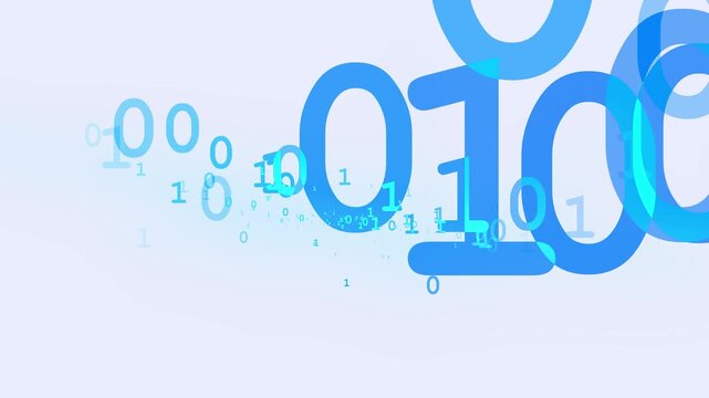 Blue and white binary digits abstract background for technology websites