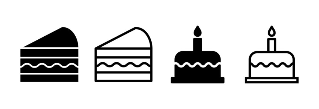 Cake icon vector illustration. Cake sign and symbol. Birthday cake icon
