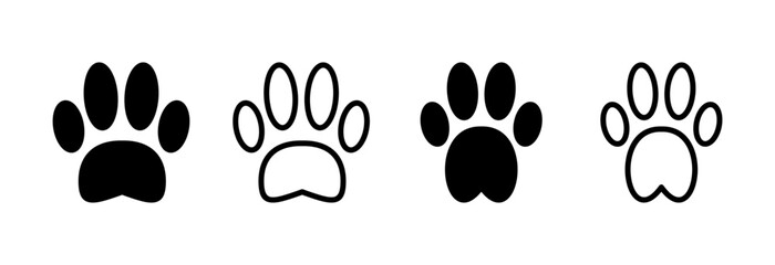 Fototapeta premium Paw icon vector illustration. paw print sign and symbol. dog or cat paw