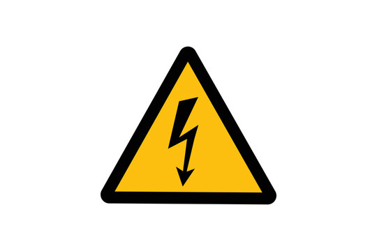 High Voltage Warning Sign Triangle Electrical Hazard Symbol On White Background Safety Icon
