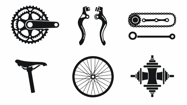 Bicycle parts and accessories closeup.