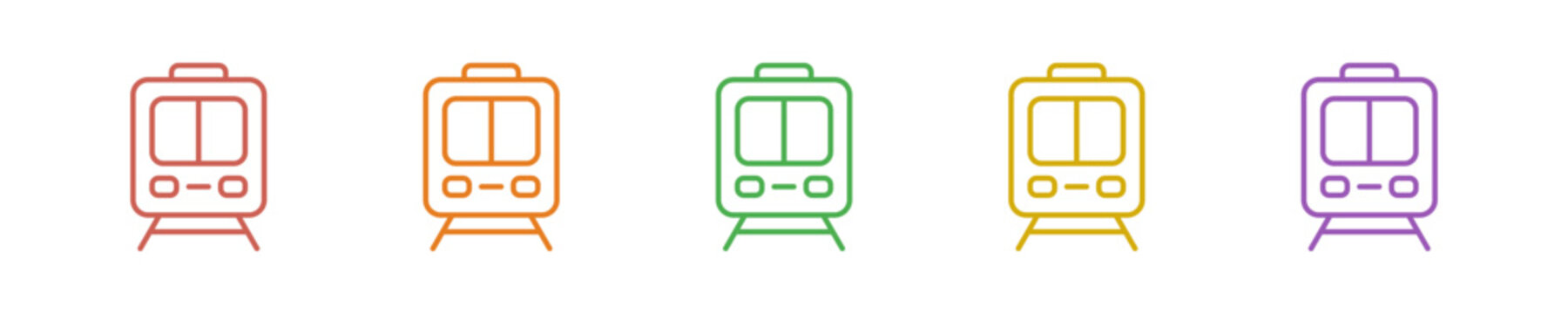 Skytrain Icon Set Multiple Style Collection. Vector Illustration Concept Designed In Line Colorful Style