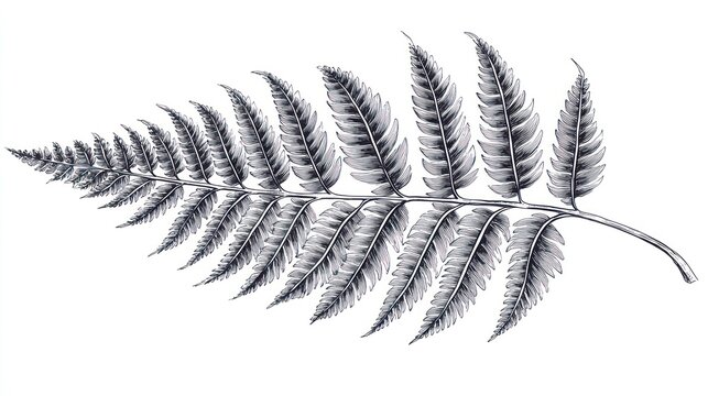 Detailed illustration of a fern frond