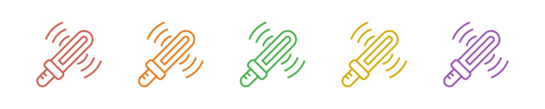 Metal Detector Icon Set Multiple Style Collection. Vector Illustration Concept Designed In Line Colorful Style