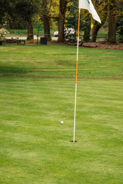 mini golf course with flag