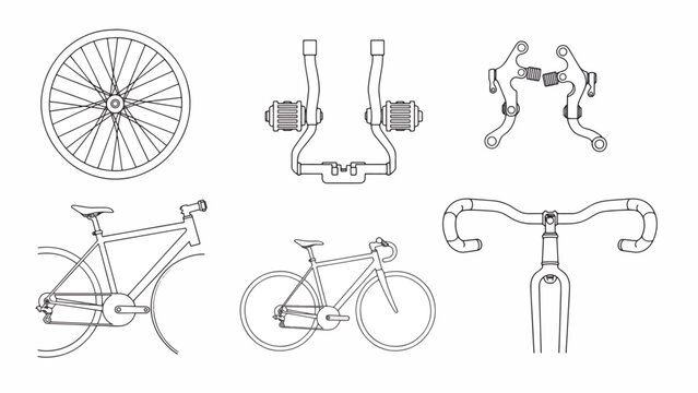Bicycle parts and accessories collection.