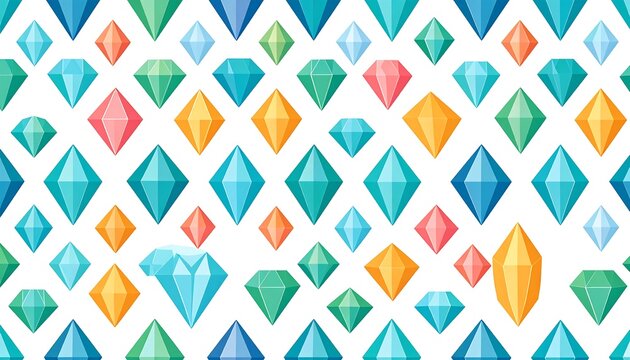 Colorful diamond pattern on white background