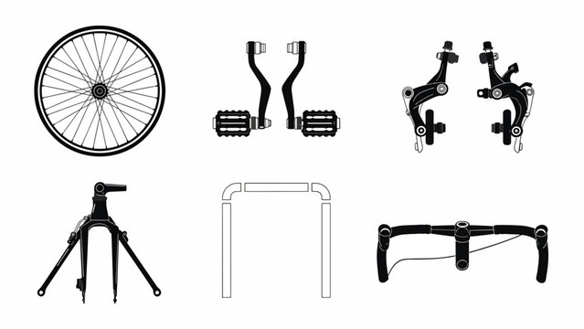 Bicycle parts and accessories collection.
