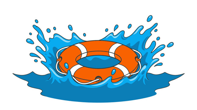 Lifebuoy Splashing in Water