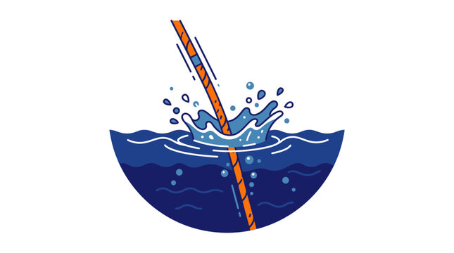 Physics concept: light refraction in water