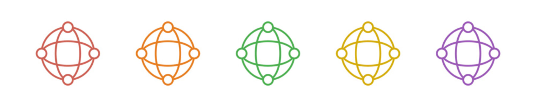Qubit Icon Set Multiple Style Collection. Vector Illustration Concept Designed In Line Colorful Style