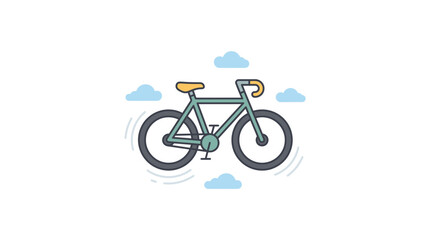 Naklejka premium Flat design bicycle with clouds