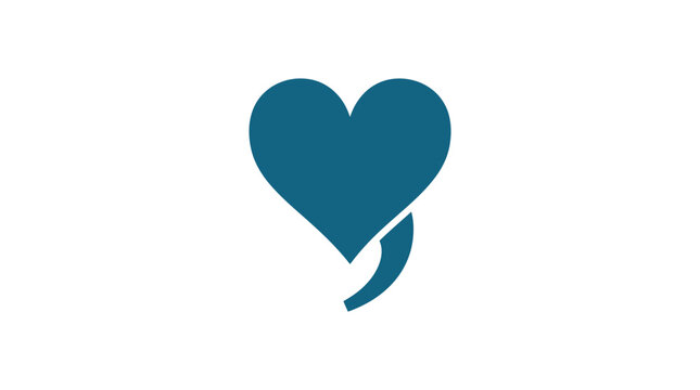 Heart symbol with comma tail