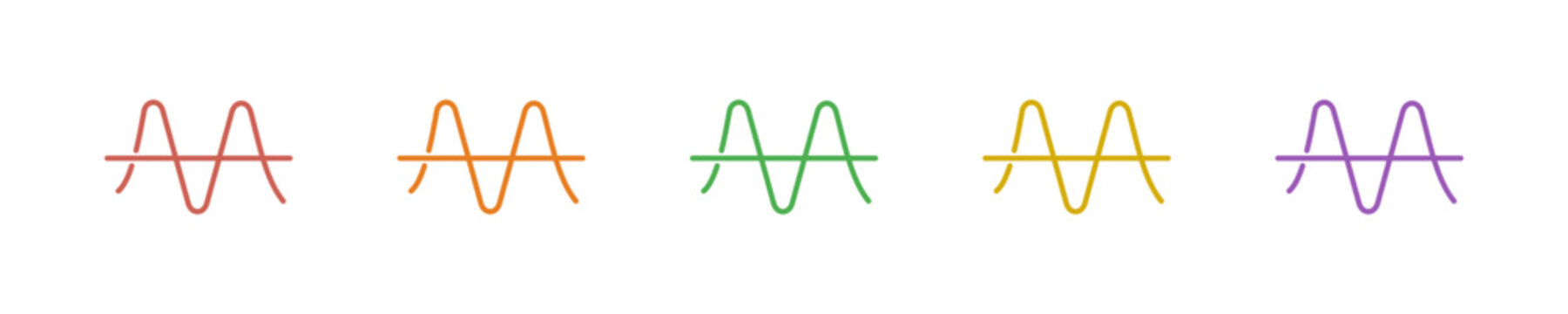 Wavefunction Icon Set Multiple Style Collection. Vector Illustration Concept Designed In Line Colorful Style
