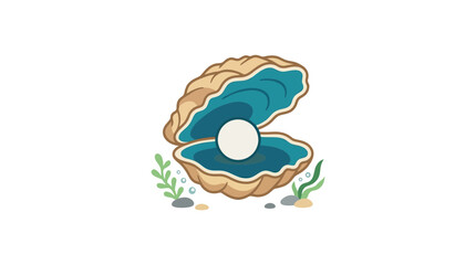Open Clam Shell with Pearl © Alis