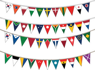 Obraz premium Triangular Pennant Flag Bunting Decoration for Outdoor Festival Carnival Celebration Event Party and Multicultural Diversity Design Collection