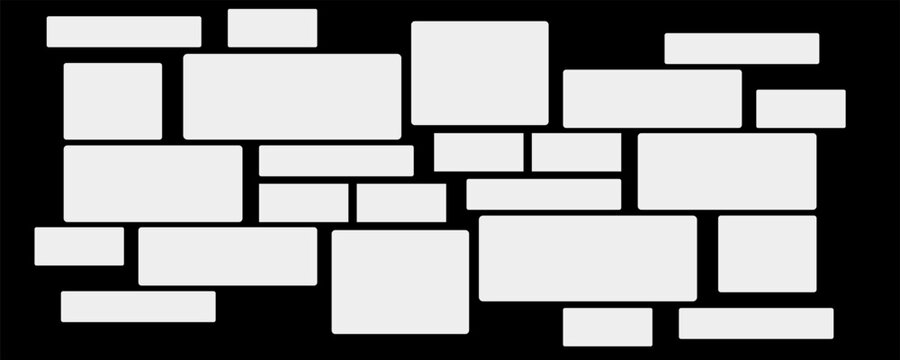 Pictures or photos frame collage. comics page grid layout abstract photo frames and digital photo wall template