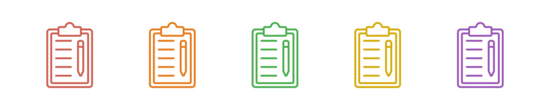 Planning Icon Set Multiple Style Collection. Vector Illustration Concept Designed In Line Colorful Style
