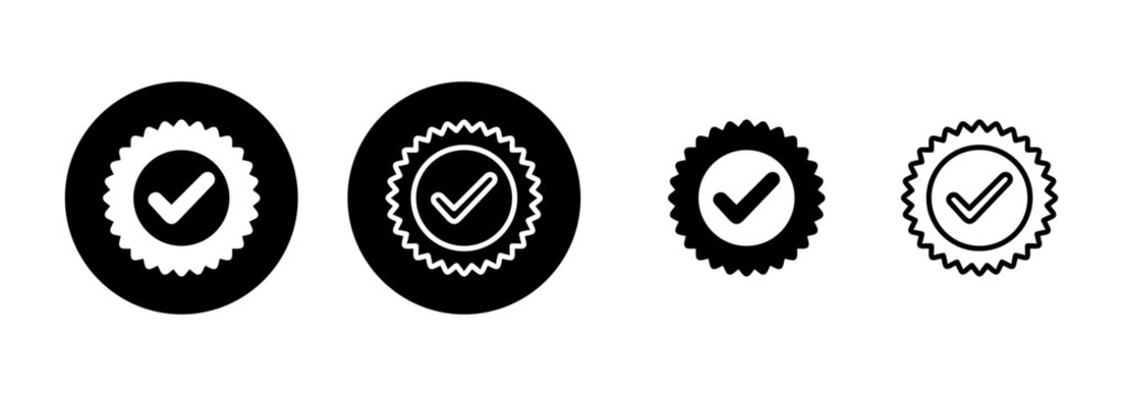 Approved icon logo design. Certified Medal Icon