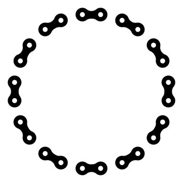 Bicycle chain circular frame icon