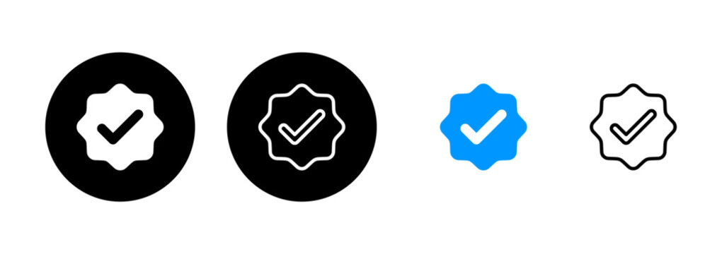 verified icon logo design. verification check mark. approved icon