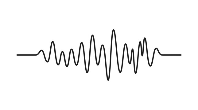 Abstract sound wave illustration on white background.