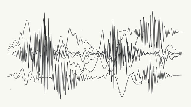 Abstract sound wave visualization graphic element.