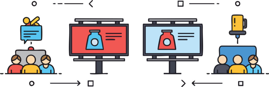 AB Split Testing Illustration for Marketing and Business Strategy