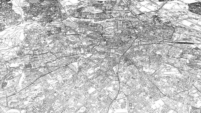 3D looped animation of city - Montpellier France