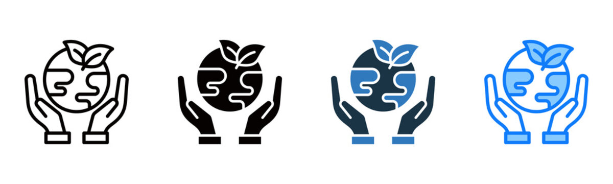 Environmental Stewardship icon multiple style vector illustration