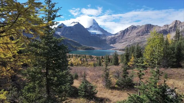 Scenic View Of Mount Assiniboine In Canadian Rockies Canada