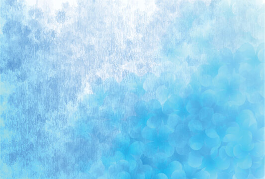 Blue Watercolor Abstract Clover Pattern Background