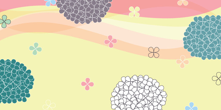 Pastel Abstract Hydrangea Pattern Illustration Background