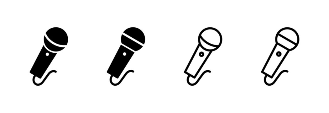 Microphone icon symbol for apps and websites. karaoke sign and symbol