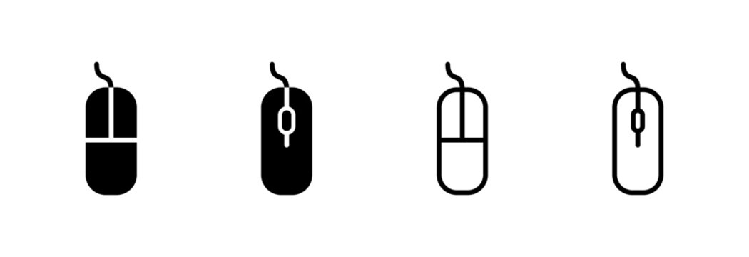 Mouse icon symbol for apps and websites. click sign and symbol. pointer icon vector.