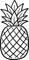 Obraz premium Simple pineapple line art illustration on white background