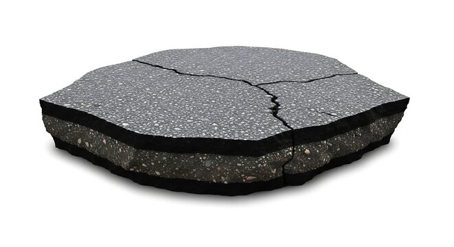 Cracked asphalt pavement road surface.
