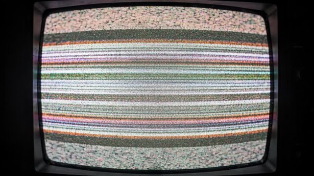 Glitch television noise static screen retro tv error abstract background texture grainy pattern vibrant chaotic signal interruption distortion analog